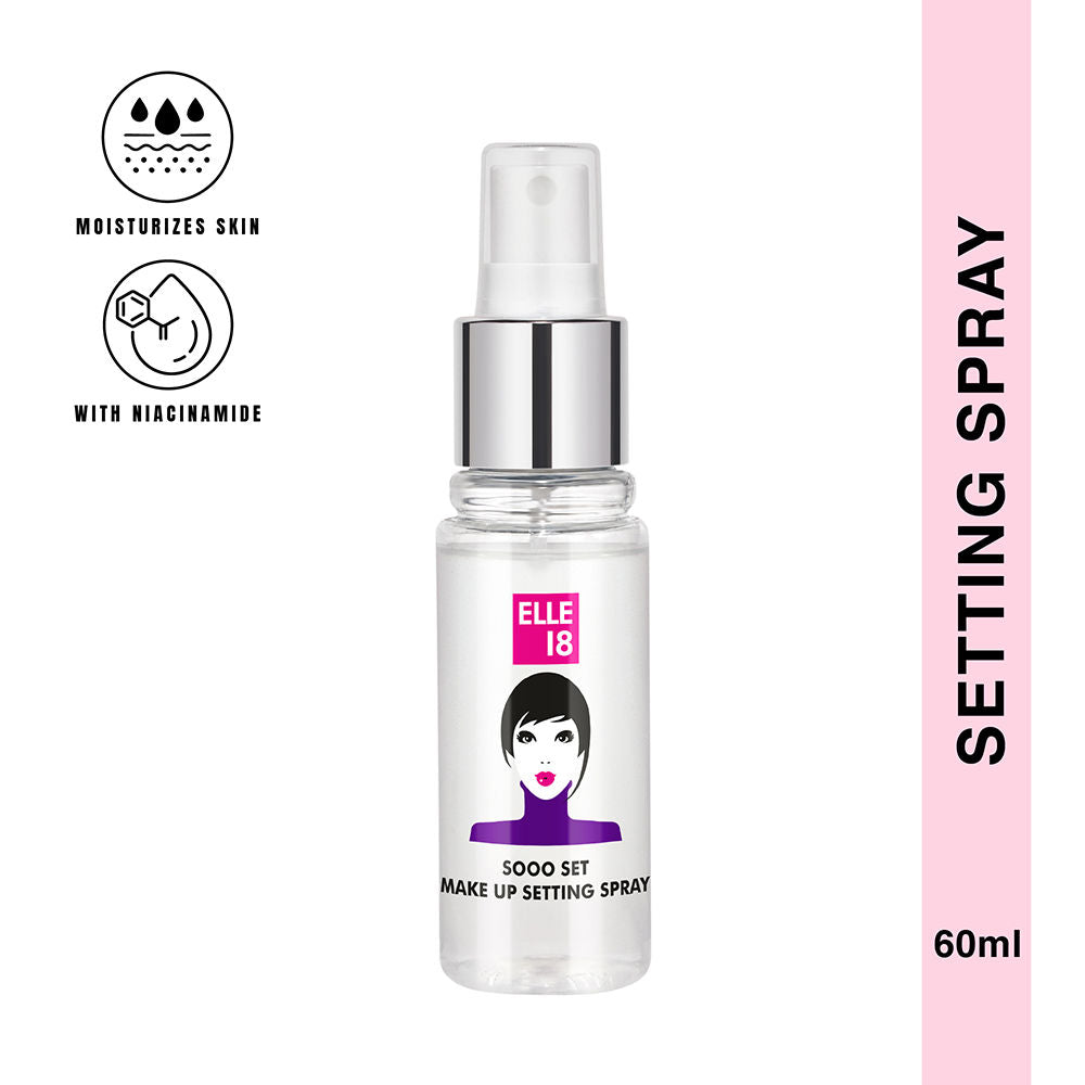 Elle 18 Hydrating Sooo Set Setting Spray With Niacimide For Moisturised Skin, 60ml Buy at Indicrest