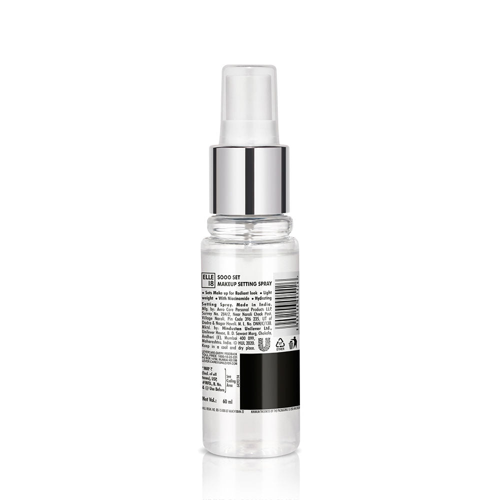 Elle 18 Hydrating Sooo Set Setting Spray With Niacimide For Moisturised Skin, 60ml Buy at Indicrest Image 10