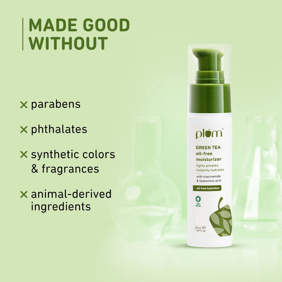 Plum Green Tea Oil-Free Moisturizer for Oily Skin | Fights Acne & Controls Oil | Non-Comedogenic, 50ml Buy at Indicrest Image 10