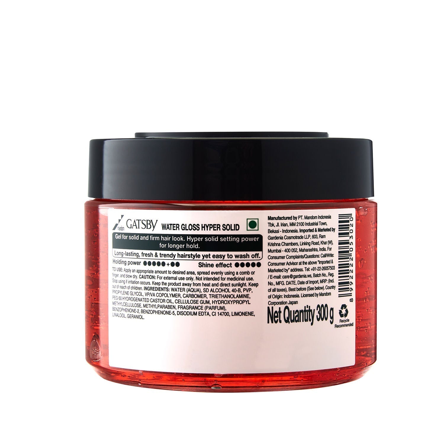 Gatsby Water Gloss Hyper Solid, 300g Buy at Indicrest Image 2