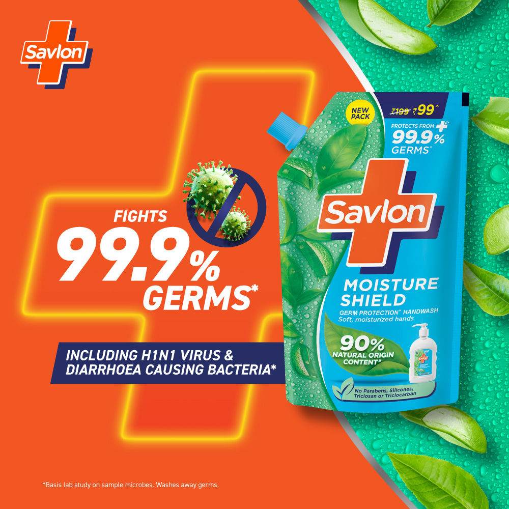 Savlon Moisture Shield Germ Protection Liquid Handwash Refill Pouch, 650ml Buy at Indicrest Image 2