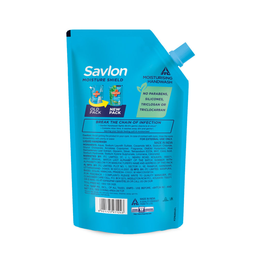Savlon Moisture Shield Germ Protection Liquid Handwash Refill Pouch, 650ml Buy at Indicrest Image 8