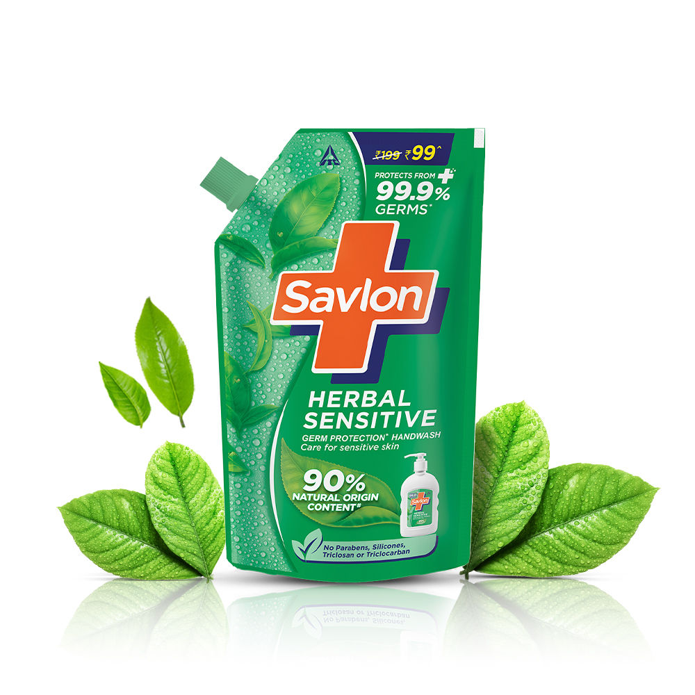 Savlon Herbal Sensitive PH Balanced Liquid Handwash Refill Pouch, 650ml Buy at Indicrest