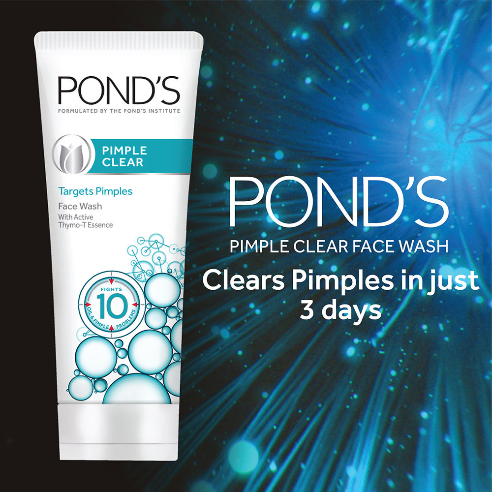Pond’s Pimple Clear Facewash with Active Thymo-T Essence Formula Helps Reduce Pimples In 3 Days, 100g Buy at Indicrest Image 4