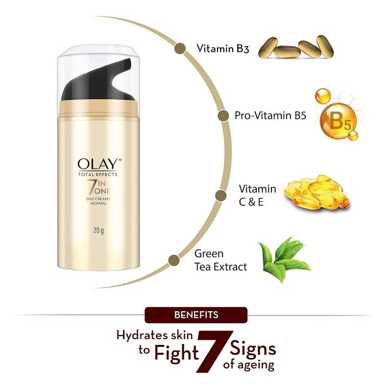 Olay Total Effects Day Cream, Fights 7 Signs of Ageing With Niacimide & Green Tea Extracts, 20g Buy at Indicrest Image 6