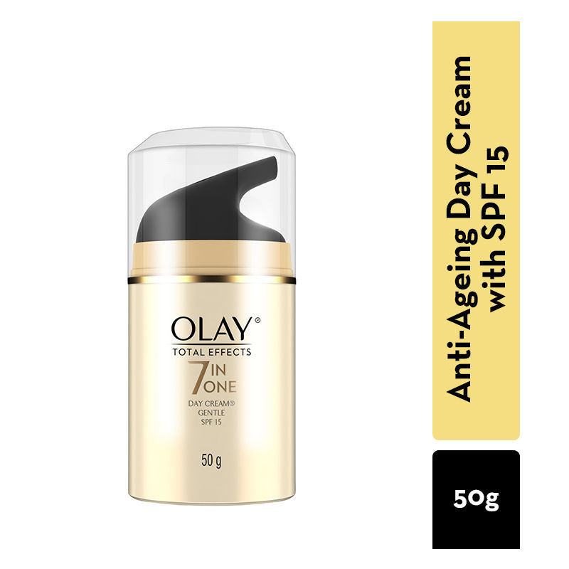 Olay Total Effects Day Cream,Gentle With SPF 15 For Sensitive Skin, Fights 7 Signs of Ageing, 50g Buy at Indicrest