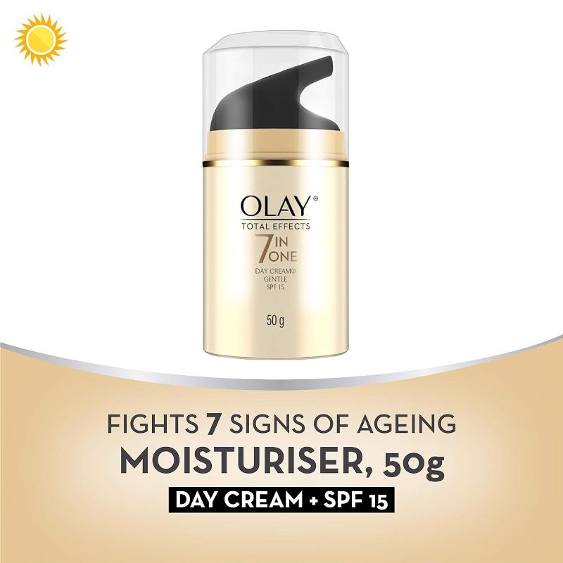 Olay Total Effects Day Cream,Gentle With SPF 15 For Sensitive Skin, Fights 7 Signs of Ageing, 50g Buy at Indicrest Image 5