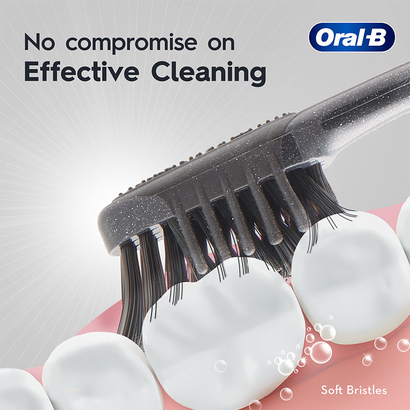 Oral-B 3D White Charcoal Soft Toothbrush For Adults (Pack of 2), 1 piece Buy at Indicrest Image 5
