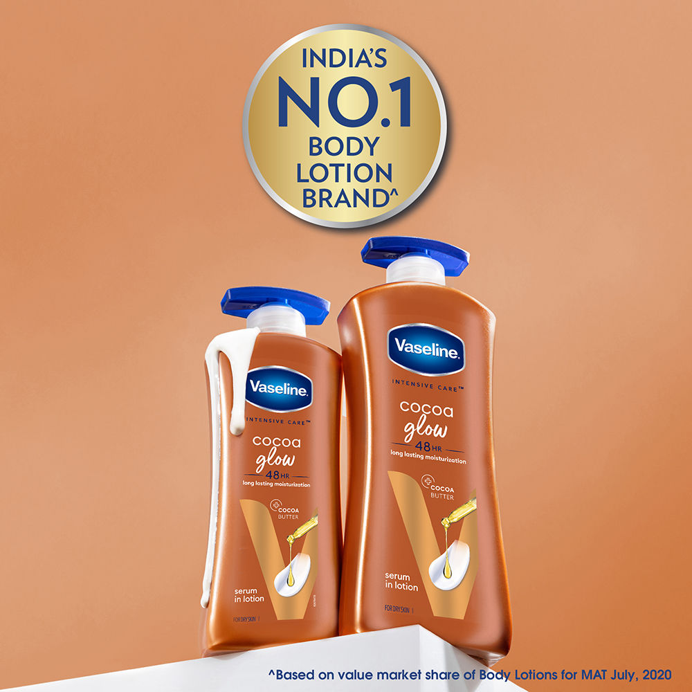 Vaseline Intensive Care Cocoa Glow 48 HR Long Lasting Serum In Lotion With 100% Pure Cocoa & Shea Butter, 400ml Buy at Indicrest Image 4