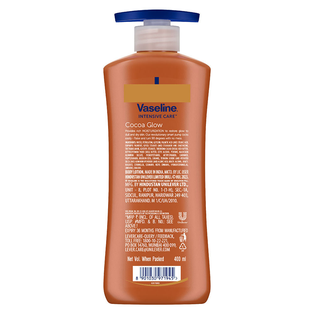 Vaseline Intensive Care Cocoa Glow 48 HR Long Lasting Serum In Lotion With 100% Pure Cocoa & Shea Butter, 400ml Buy at Indicrest Image 8