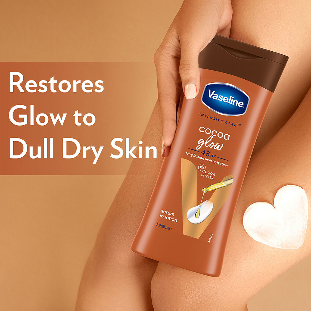 Vaseline Cocoa Glow Serum In Lotion 100% Pure Cocoa & Shea Butter for Glowing & Soft Skin, 200ml Buy at Indicrest Image 3