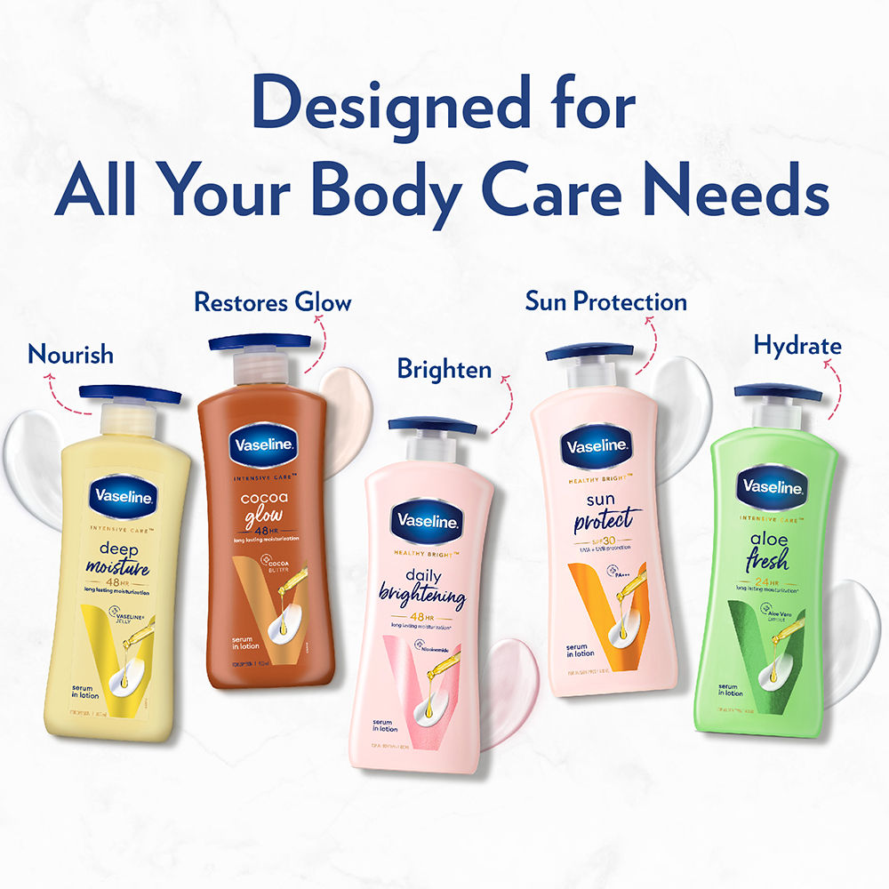 Vaseline Cocoa Glow Serum In Lotion, 600ml, 100% Pure Cocoa & Shea Butter for Glowing & Soft Skin Buy at Indicrest Image 7