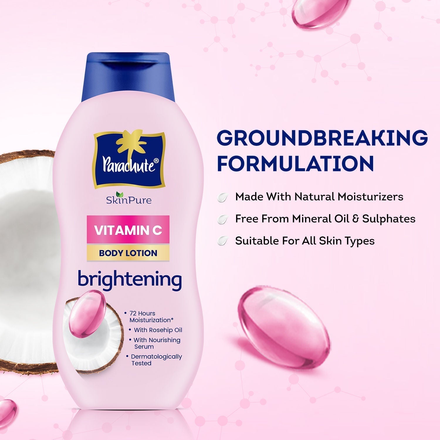 Parachute SkinPure Body Lotion With Vitamin C & Virgin Coconut Oil, 400ml Buy at Indicrest Image 5