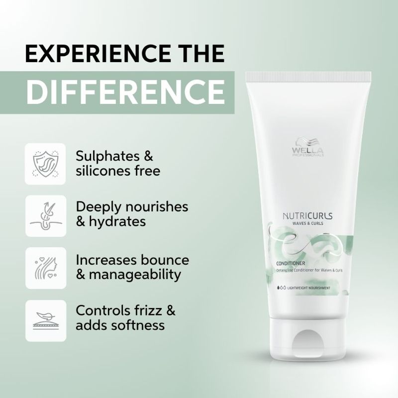 Wella Professionals NUTRICURLS Detangling Conditioner For Waves & Curls, 200ml Buy at Indicrest Image 2