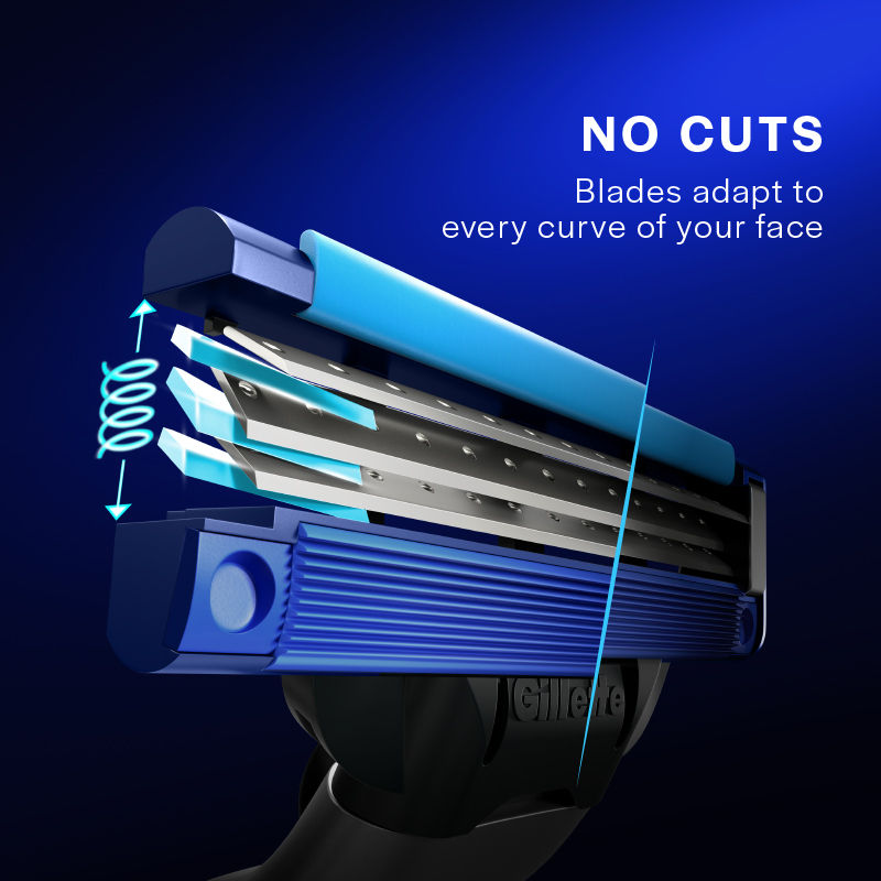 Gillette Mach Turbo 3 Shaving Blades for men, Pack Of 10 Cartridges Buy at Indicrest Image 5