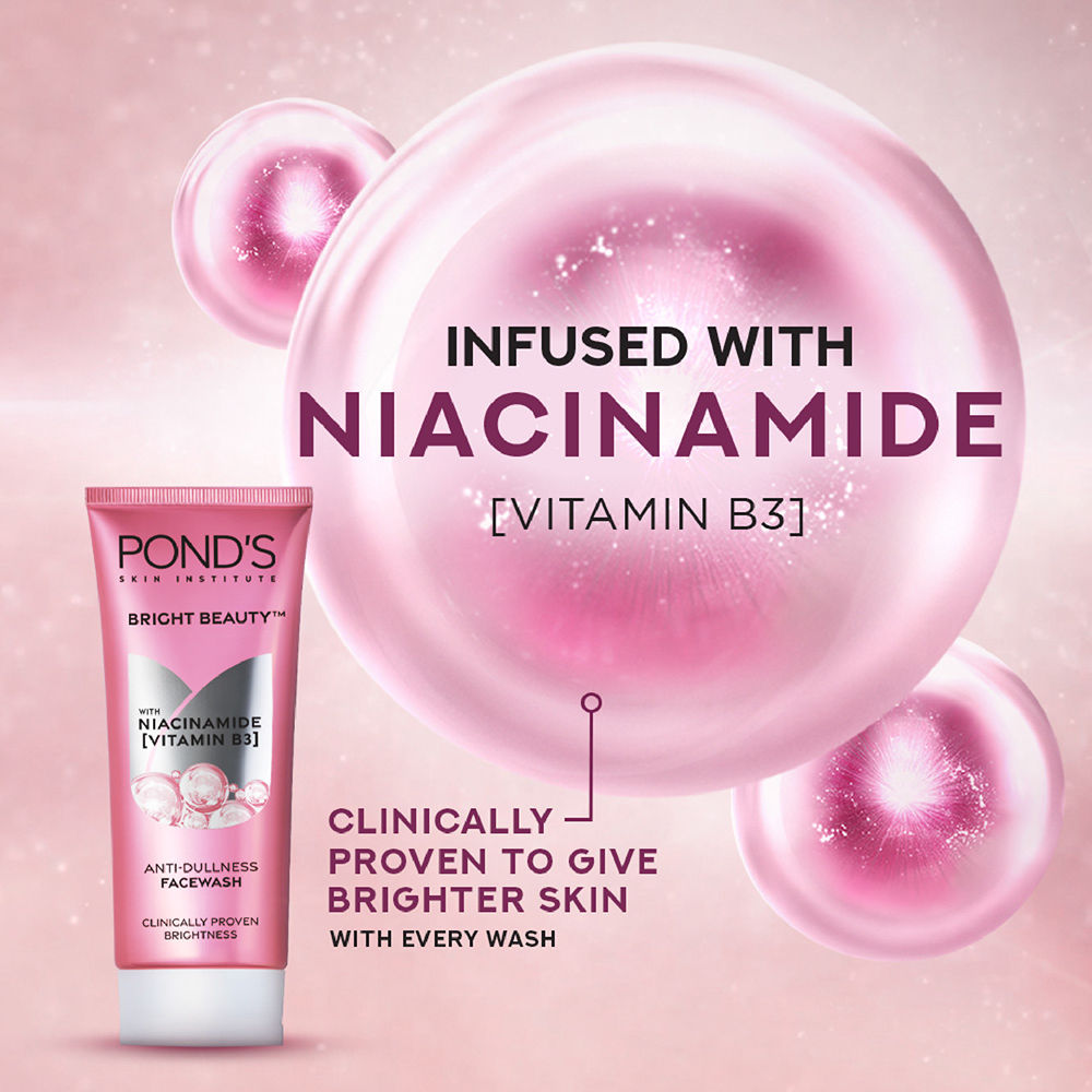 Pond’s Bright Beauty With Niacinamide [Vitamins B3] Anti-Dullness FaceWash, 100g Buy at Indicrest Image 3