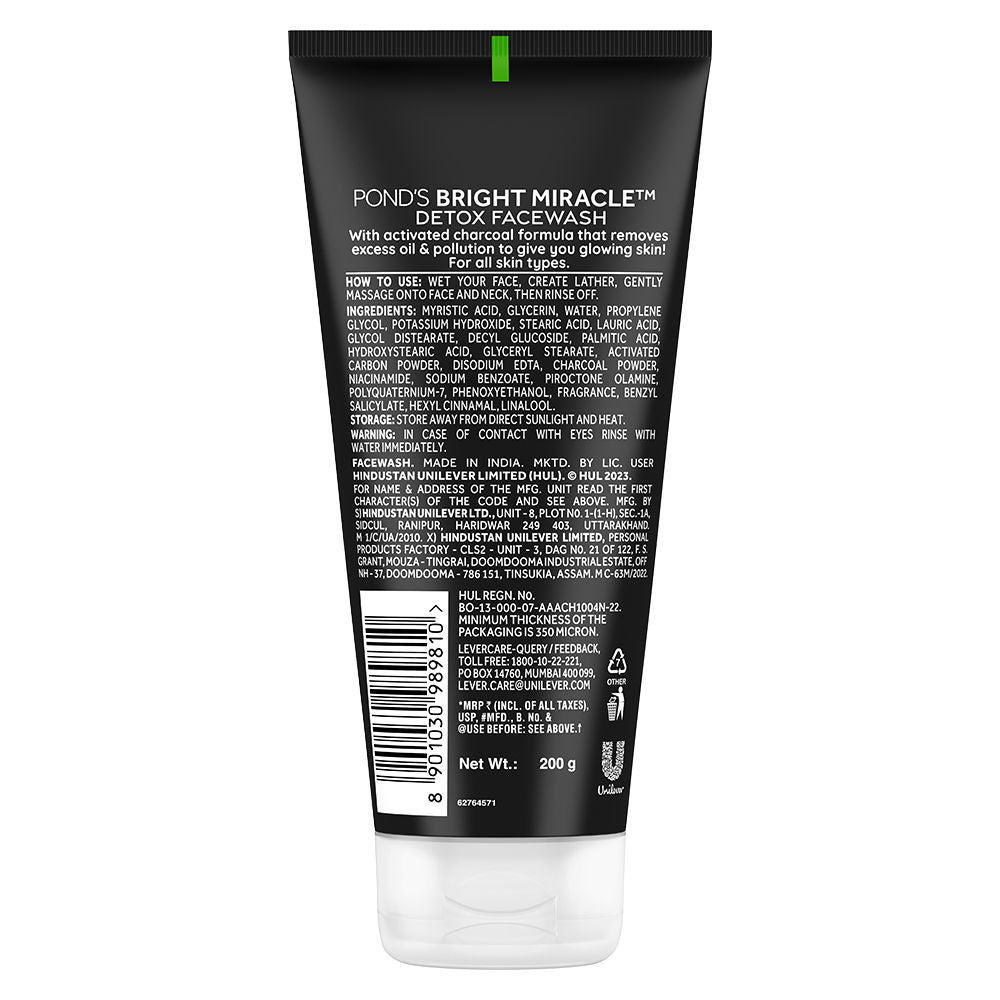 Pond’s Bright Miracle Detox Facewash with 10X Power of Charcoal, 200g Buy at Indicrest Image 10