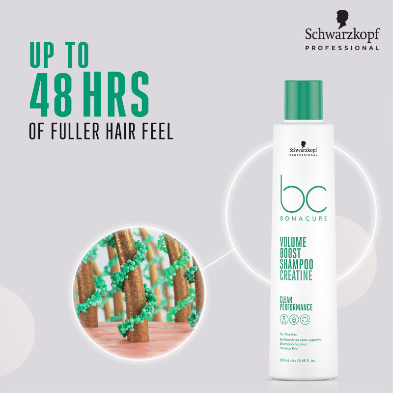 Schwarzkopf Professional Bonacure Volume Boost shampoo With Creatine - For Fine Hair, 250ml Buy at Indicrest Image 3