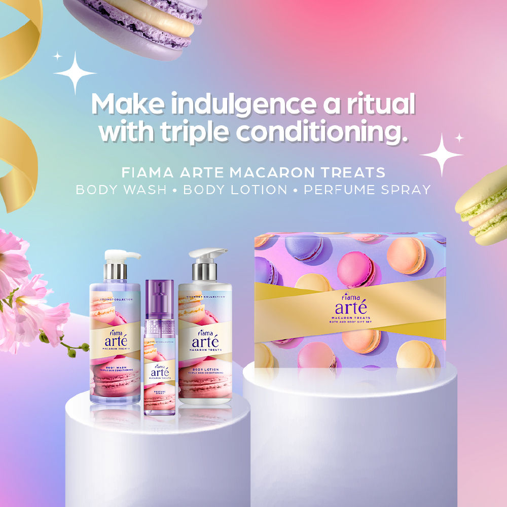 Fiama Arte Macaron Treats,Luxury Bath & Body Set of Bodywash,Body Lotion,Perfume, 740ml Buy at Indicrest Image 6