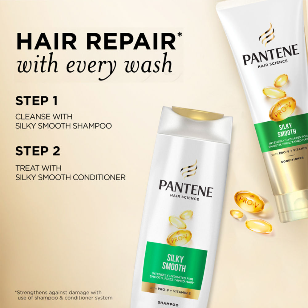 Pantene Advanced Hair Fall Solution Silky Smooth Care Shampoo, 340ml Buy at Indicrest Image 4