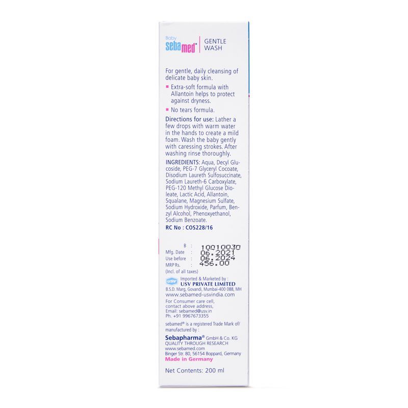 Sebamed Baby Gentle Wash, PH 5.5, With Allantoin, No Tears Formula, Clinically Tested, 200ml Buy at Indicrest Image 2