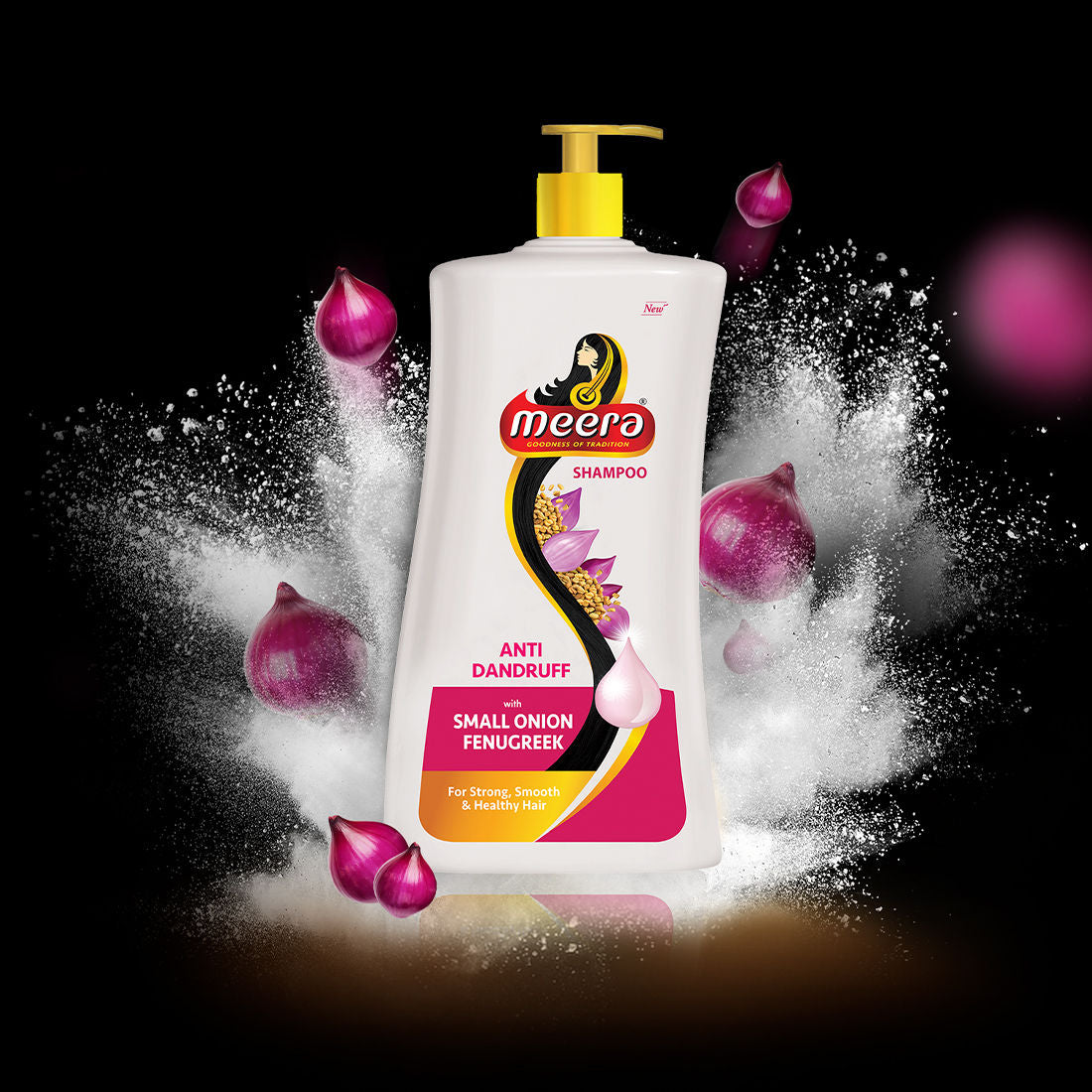 Meera Anti Dandruff Shampoo, With Goodness Of Small Onion and Fenugreek, 650ml Buy at Indicrest Image 5