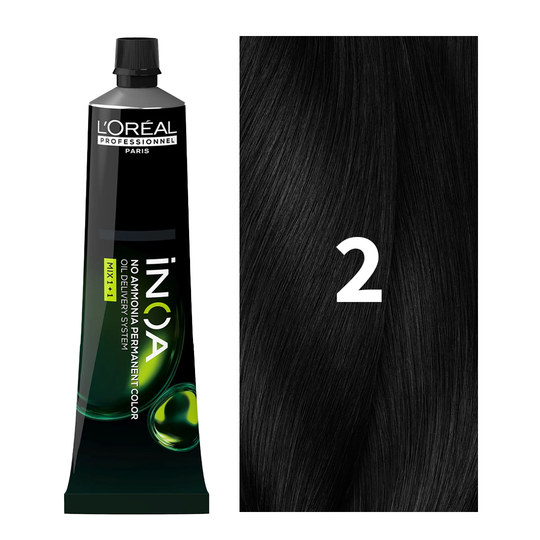 L'Oreal Professionnel Paris iNOA - 2 (Darkest Brown) Ammonia-Free Hair Color, 60g Buy at Indicrest