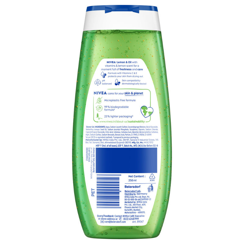 Nivea Lemon & care oil Body wash for long-lasting freshness, 250ml Buy at Indicrest Image 10