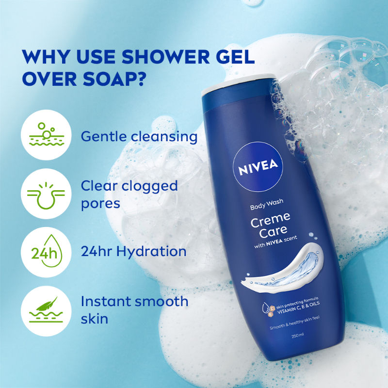 Nivea WOMEN Body Wash- Creme Care Body Wash for naturally clean & healthy skin, 250ml Buy at Indicrest Image 7