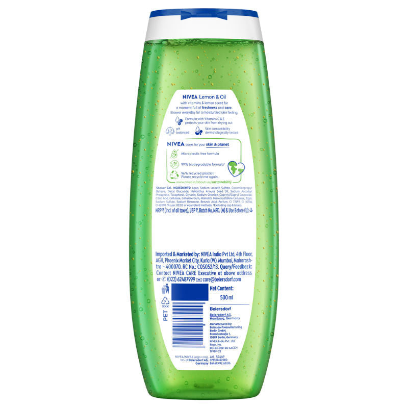 Nivea Lemon & care oil Body wash for long-lasting freshness, 500ml Buy at Indicrest Image 10