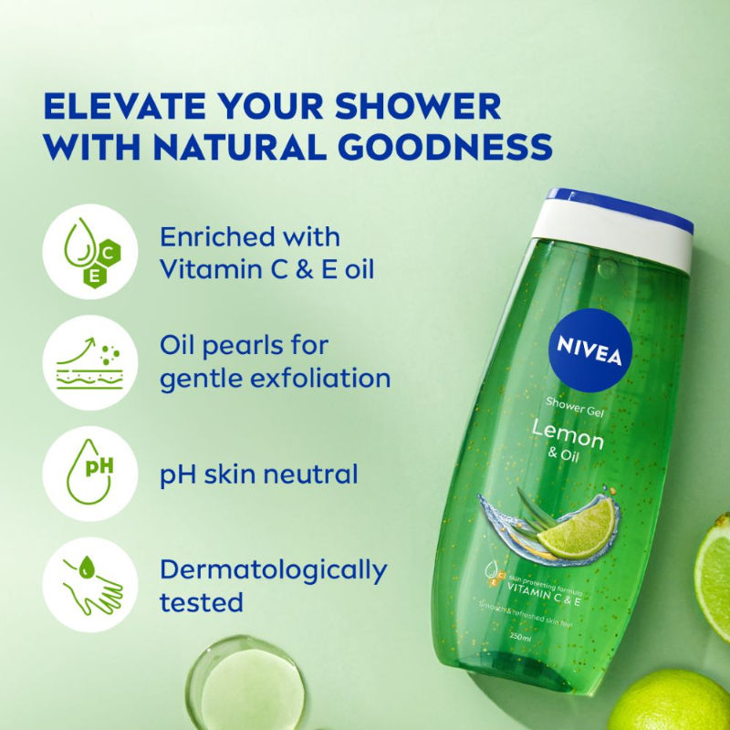 Nivea Lemon & care oil Body wash for long-lasting freshness, 125ml Buy at Indicrest Image 6