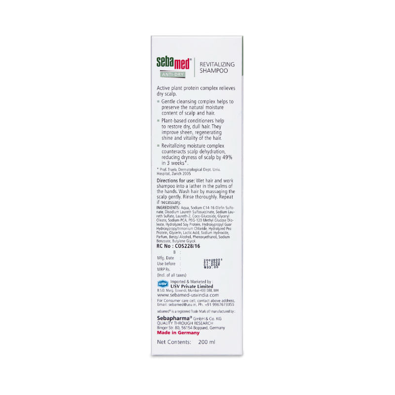 Sebamed Anti-Dry Revitalizing Shampoo, Regenerates Dry Hair, Healthy Shine, 200ml Buy at Indicrest Image 5