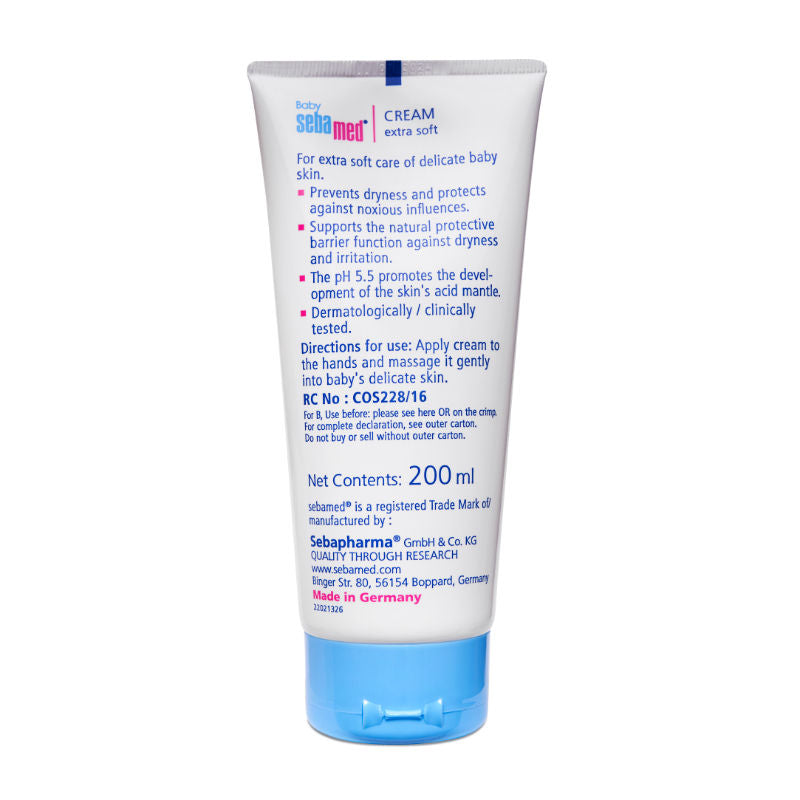 Sebamed Baby Cream Extra Soft, PH 5.5, Panthenol And Jojoba Oil, Clinically Tested, ECARF Approved, 200ml Buy at Indicrest Image 2