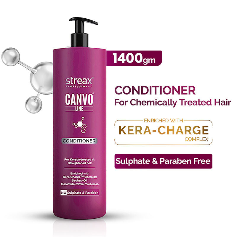 Streax Professional Canvoline Conditioner With Kera-Charge & Baobab Oil, 1400g Buy at Indicrest