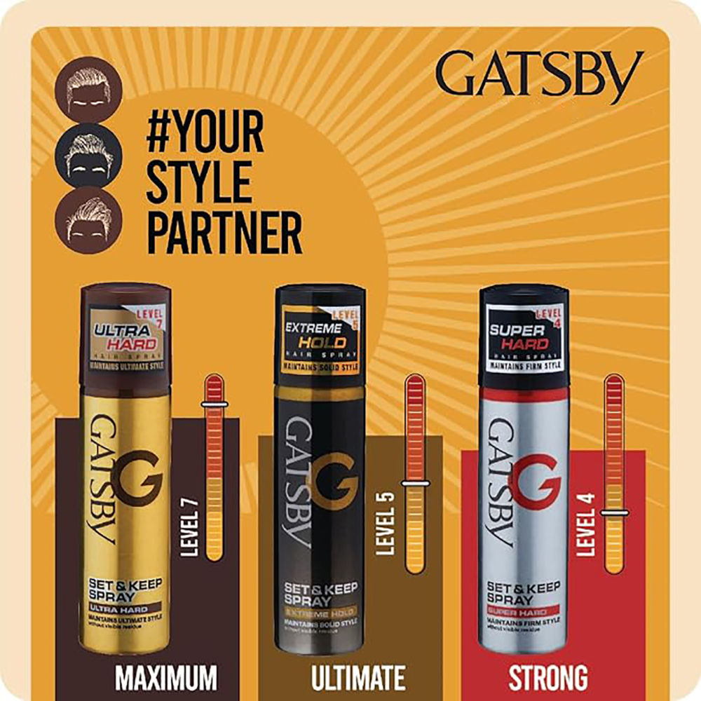Gatsby Japan's No. 1 Set & Keep Hair Spray - Super Hard, 66ml Buy at Indicrest Image 3