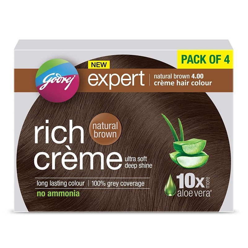Godrej Expert Rich Creme Hair Colour - Natural Brown, 80g+80ml Buy at Indicrest
