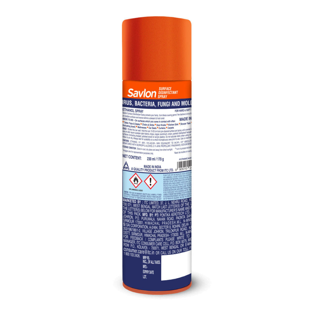 Savlon Surface Disinfectant Spray Sanitizer, 99.99% Germ Protection on Hard & Soft Surfaces, 170g Buy at Indicrest Image 6