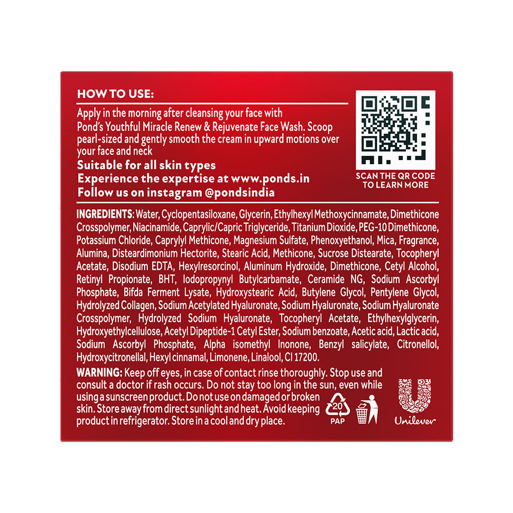 Pond’s Age Miracle Anti Aging Day Cream With 10% Retinol-C Niacinamide & Collagen B3 Complex SPF 15 PA++, 50g Buy at Indicrest Image 10