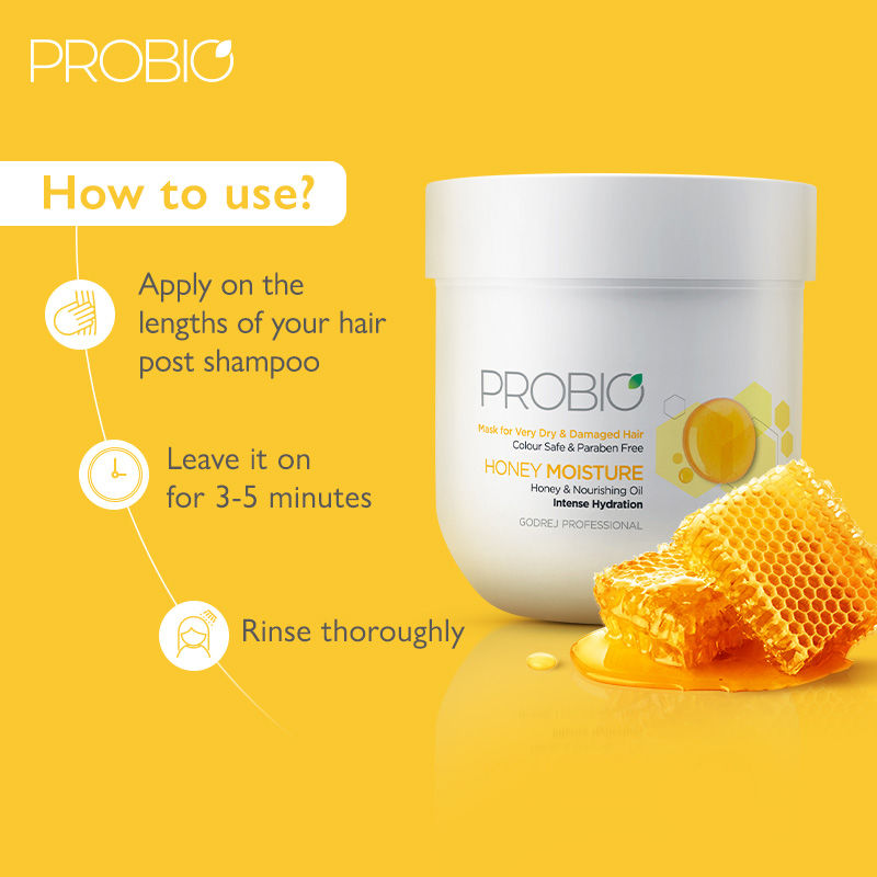 Godrej Professional Probio Honey Moisture Mask, 200g Buy at Indicrest Image 4