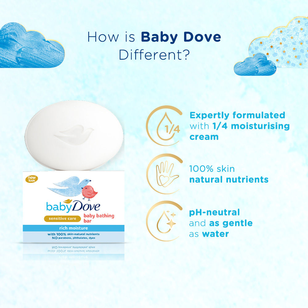 Dove Rich Moisture Bathing Bar (Pack of 3), 225g Buy at Indicrest Image 4