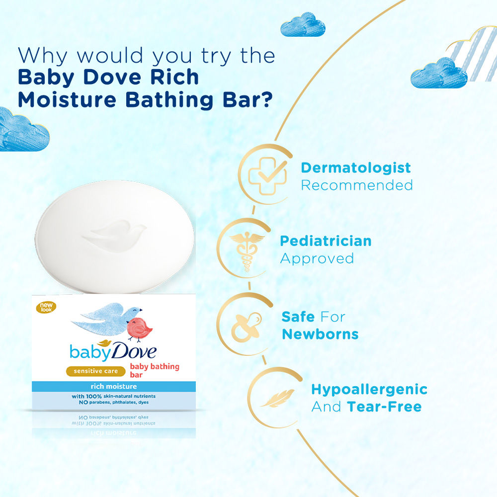 Dove Rich Moisture Bathing Bar (Pack of 3), 225g Buy at Indicrest Image 5