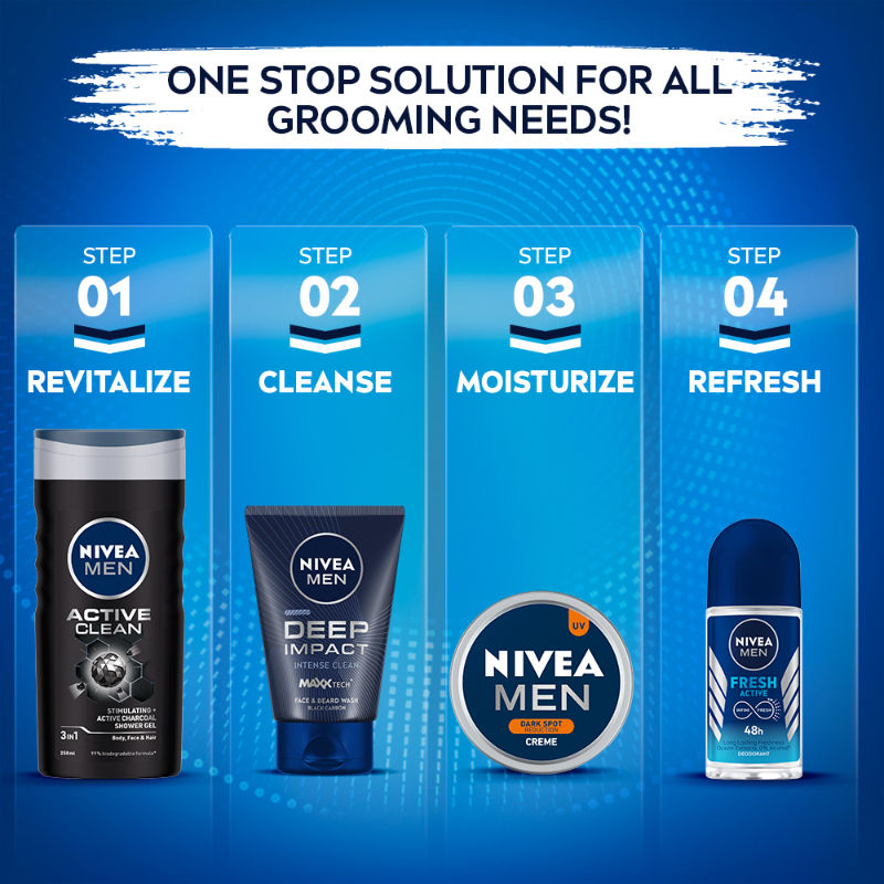 Nivea MEN Face Wash, Deep Impact Intense Clean, for Beard & Face, with Black Carbon, 100g Buy at Indicrest Image 8