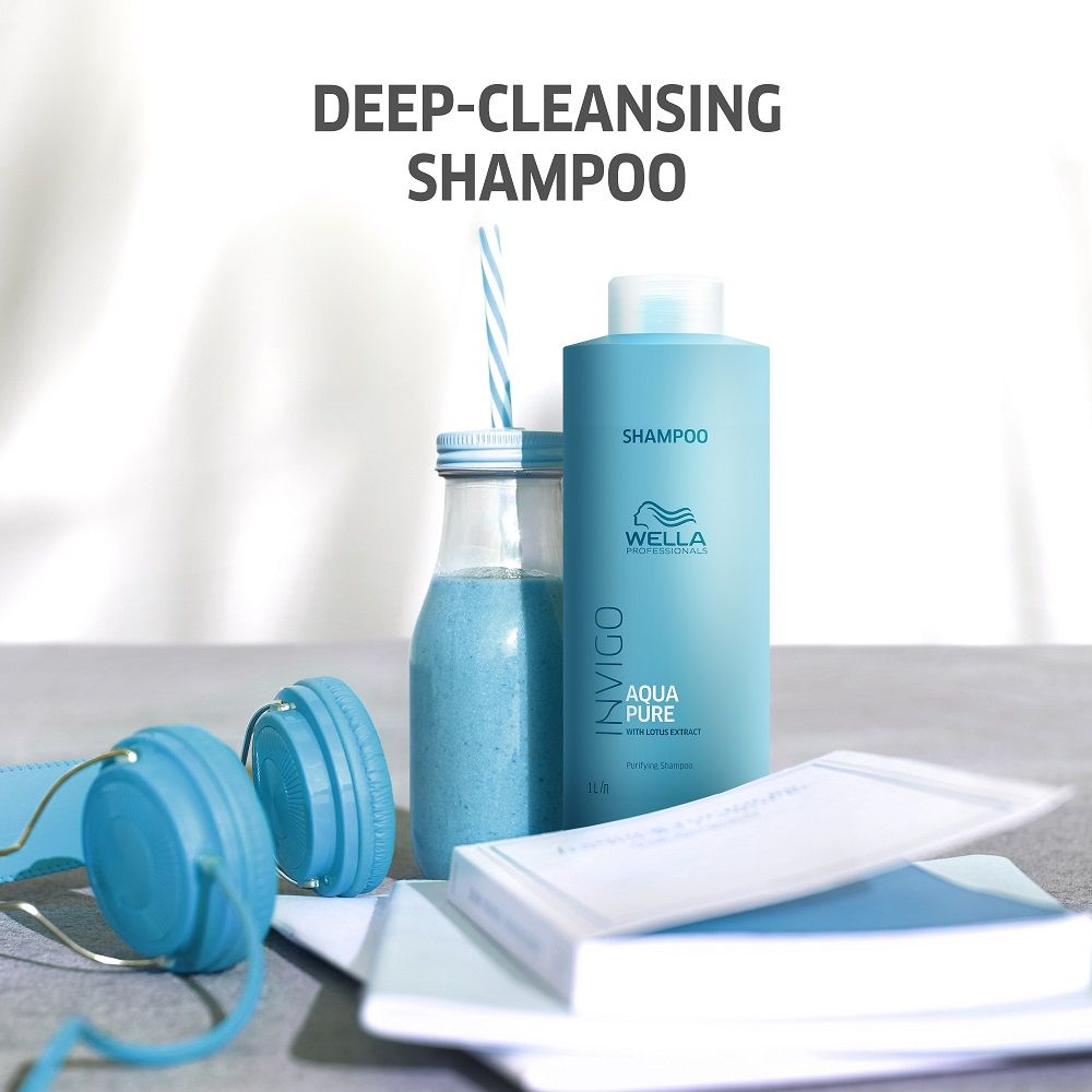 Wella Professionals Invigo Balance Aqua Pure Deep Cleansing Purifying Shampoo, 1000ml Buy at Indicrest Image 3