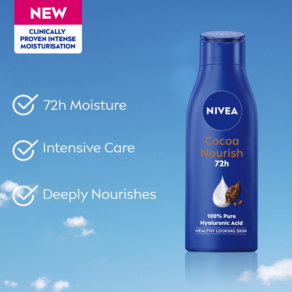 Nivea 48H Deep Moisture Care Cocoa Butter & Vit E Body Lotion For Very Dry Skin, 200ml Buy at Indicrest Image 3