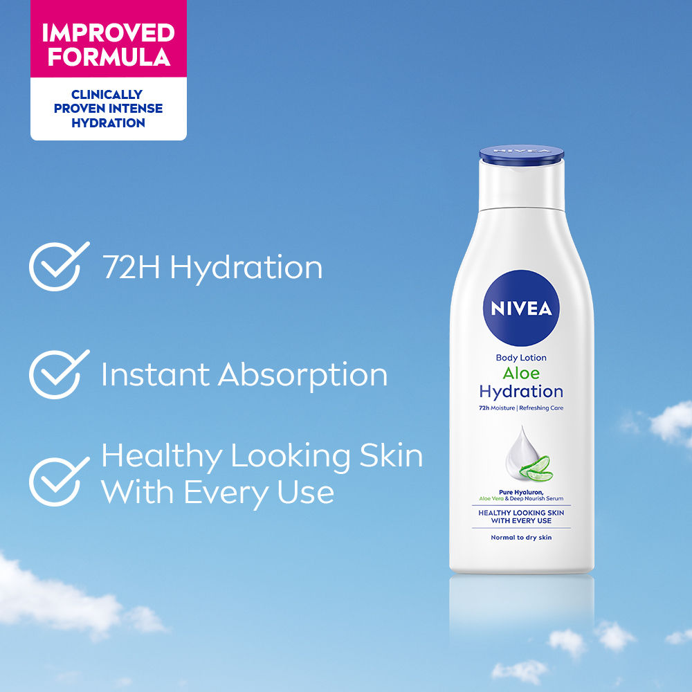 Nivea 100% NATURAL ALOEVERA Body lotion- 5 in 1 COMPLETE CARE for 48H Refreshing moisturization, 200ml Buy at Indicrest Image 4