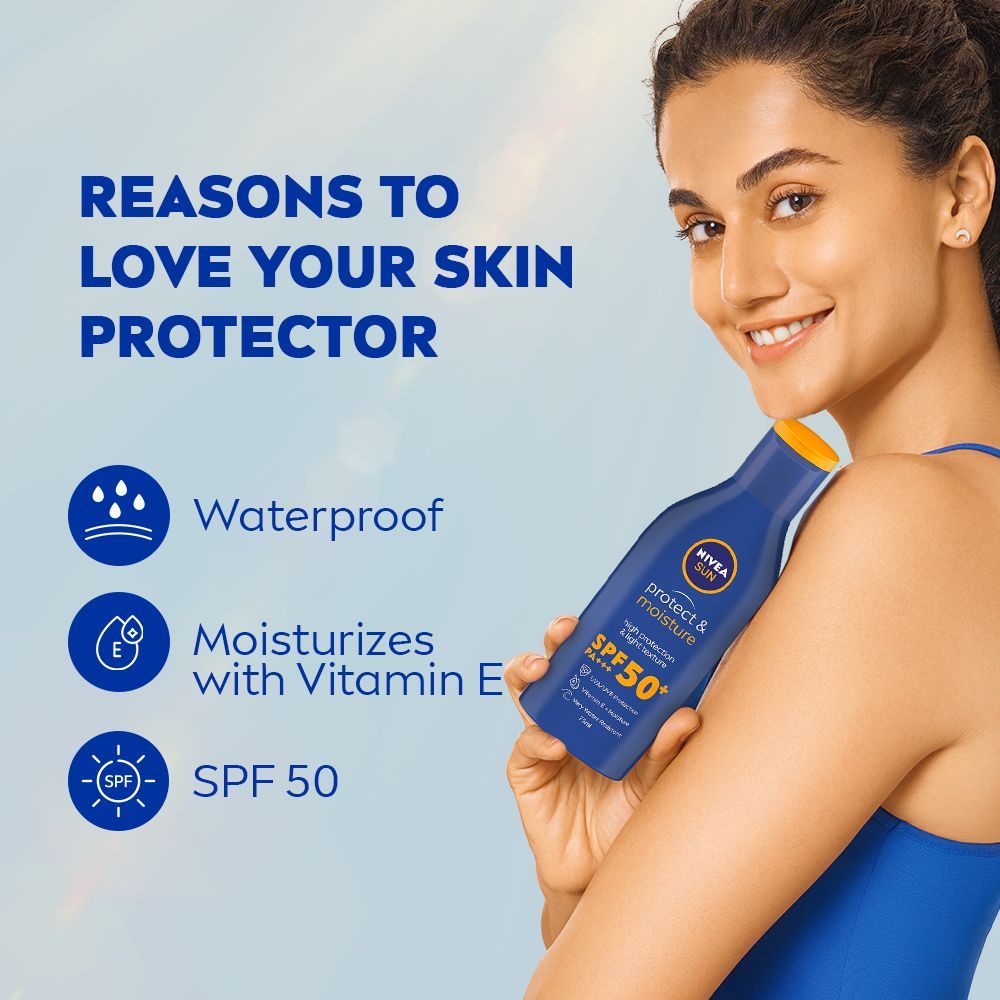 Nivea SPF 50+ PA+++ Protect & Moisture Sunscreen-No White Cast, With Vitamin C & Hyaluron, 75ml Buy at Indicrest Image 6
