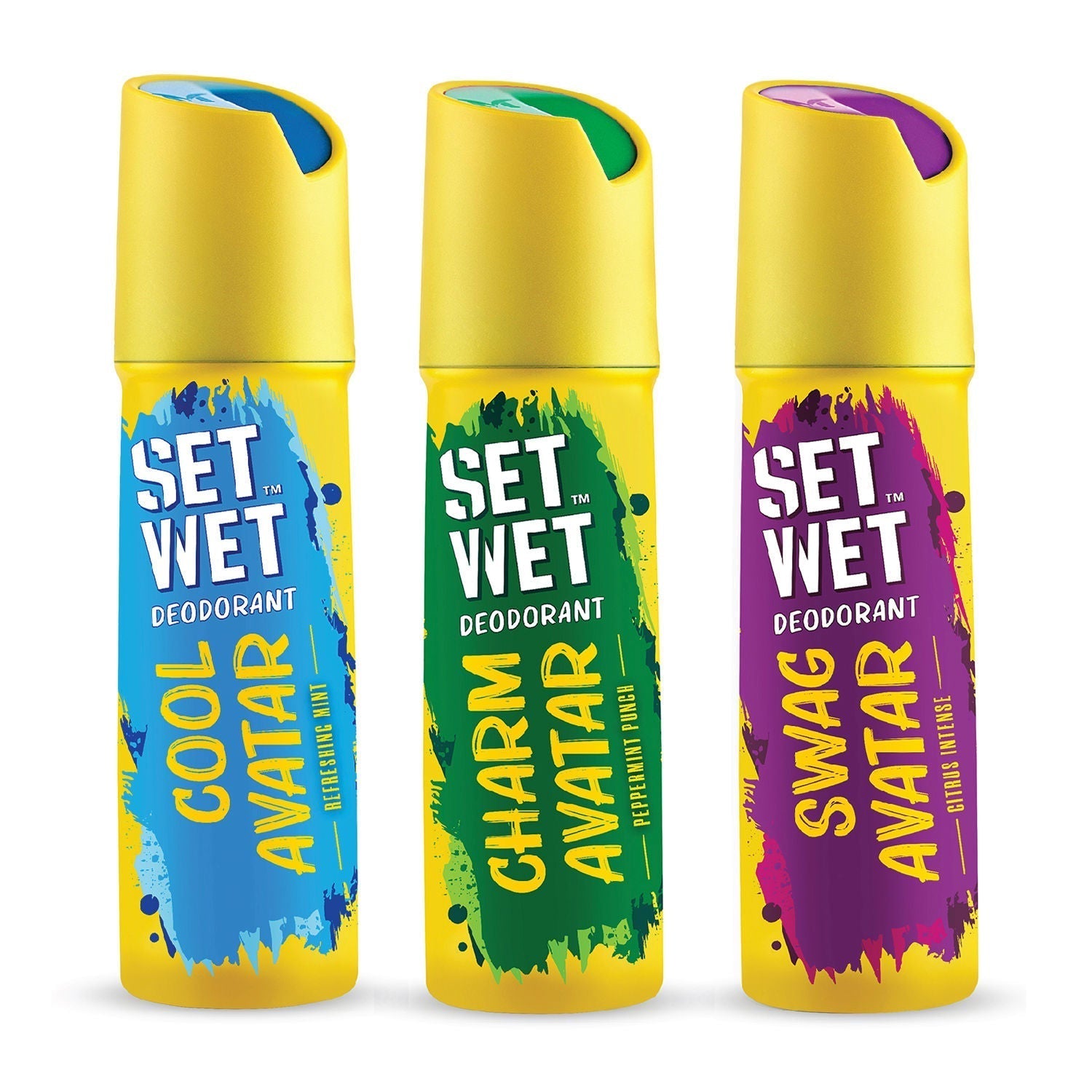 Set Wet Cool, Charm and Swag Avatar Deodorant Spray Perfume 150ml Each (Pack of 3) Buy at Indicrest