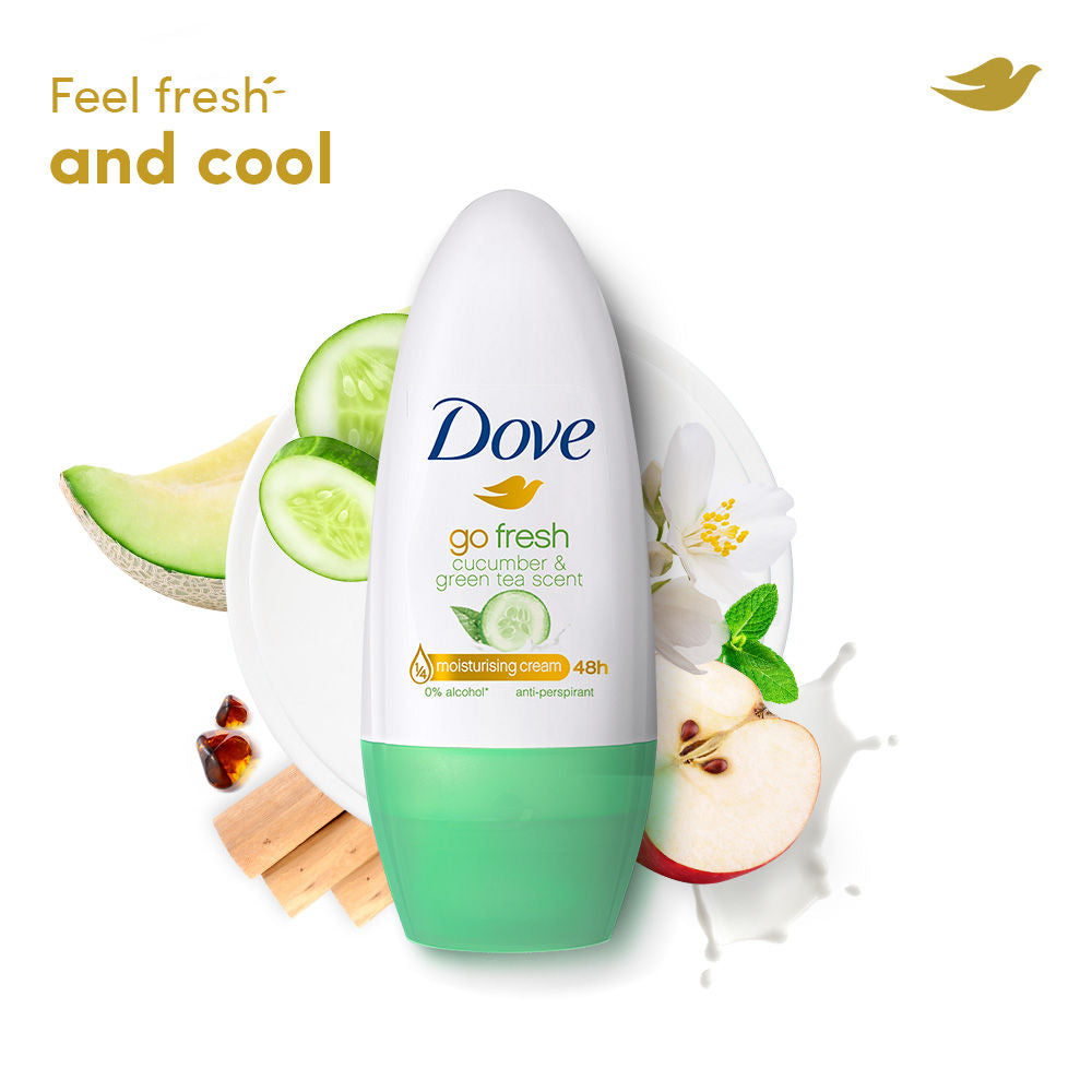 Dove Roll-On Deodorant Cucumber & Green Moisturising Cream, 40ml Buy at Indicrest Image 6