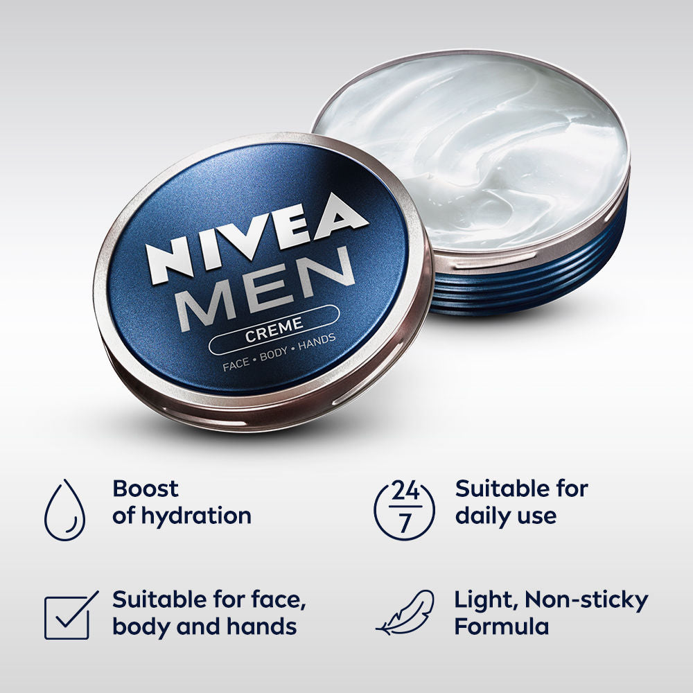 Nivea MEN Creme, Non Greasy Moisturizer, Cream for Face, Body & Hands, 30ml Buy at Indicrest Image 4
