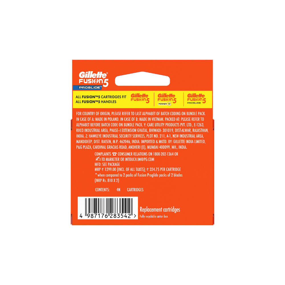 Gillette Fusion Proglide FlexBall Manual Shaving Razor Blades for men, 4 pcs. Buy at Indicrest Image 5